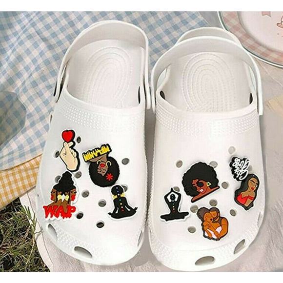 2pk - 30 Pcs Shoe Charms Black Lives Matter Girl Magic Fits for PVC Clog Sandals - Picture 2 of 10